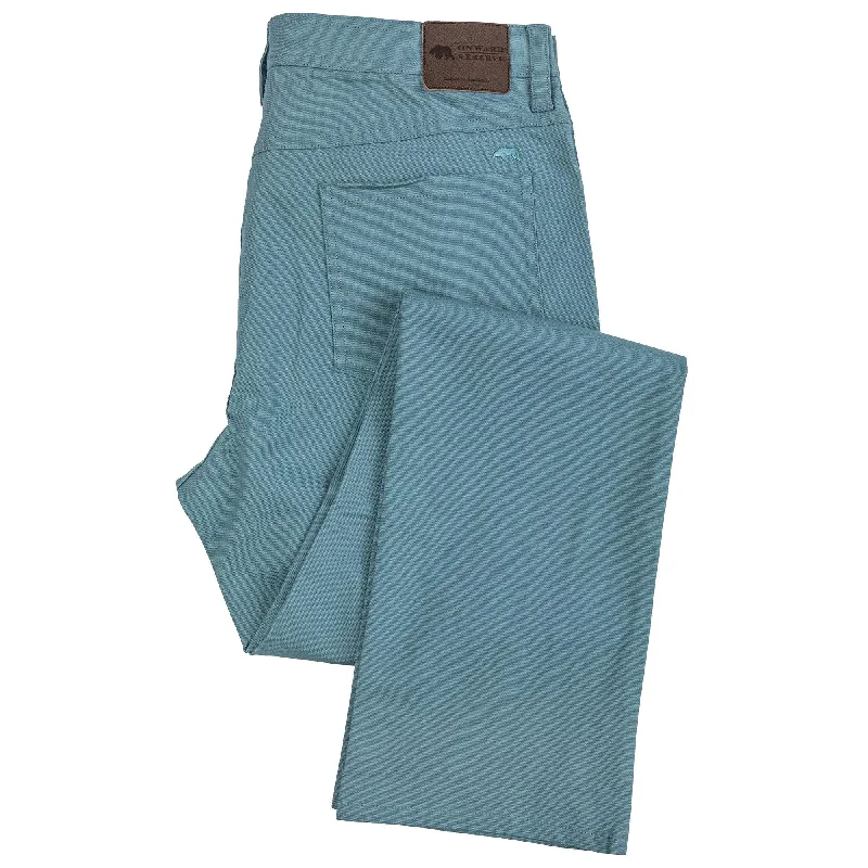 Breathable cotton pants for all-day summer ease -Flex Micro Canvas Five Pocket Stretch Pant Smoke Blue