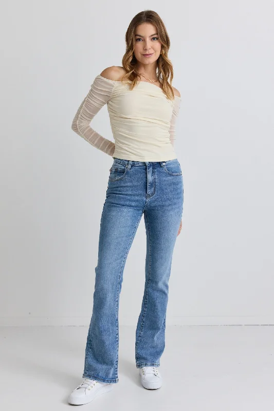 Fishing Jeans for Water -Hotline True Blue High Rise Flare Jean