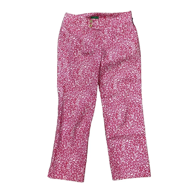 High-rise flare pants for vintage chic appeal -Pants Cropped By Lilly Pulitzer In Pink, Size: 0