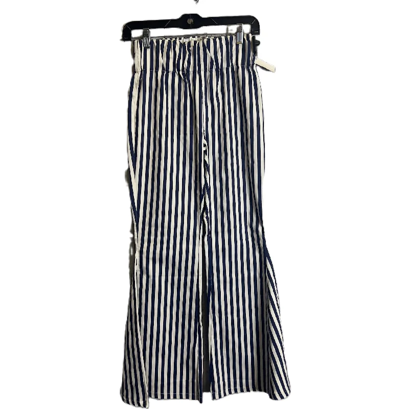 Vintage corduroy pants for retro style vibes -Pants Wide Leg By Favlux In Striped Pattern, Size: M