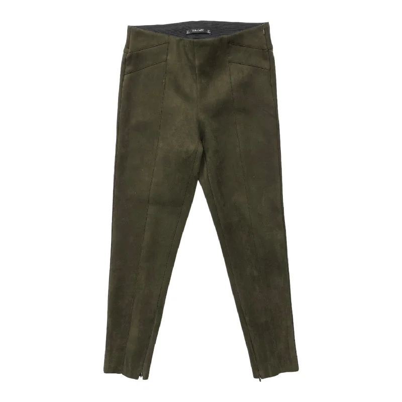 Stretchy skinny pants for figure-hugging appeal -Pants Other By Zara Basic In Green, Size: L