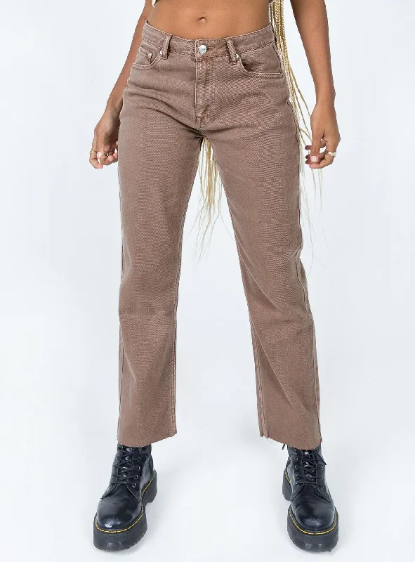 Weekend Jeans for Lazy -Eda Straight Leg Jean Brown