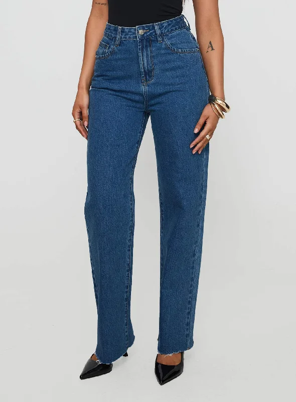 Christmas Jeans for Seasonal -Kalinda Denim Jeans Mid Blue