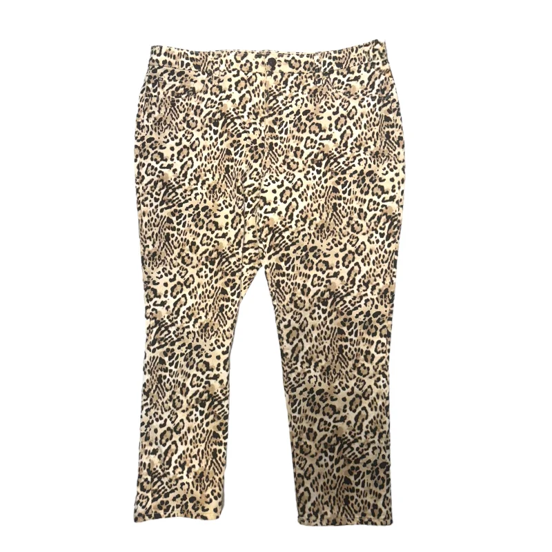 Durable cargo pants for outdoor hiking adventures -So Slimming Petite Girlfriend Ankle Jeans By Chicos In Cheetah-Print, Size: 14petite