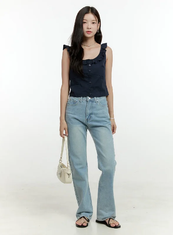 Bootcut Jeans for Flattering -Loose Fit Bootcut Jeans OL422