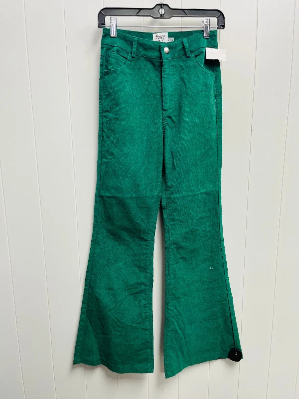 Vintage high-waisted pants for nostalgic wardrobe charm -Pants Corduroy By Anthropologie In Green, Size: 2