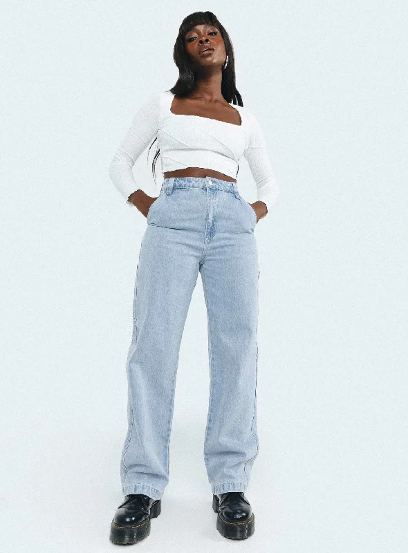 Wide Leg Jeans for Comfort -Abrand Carrie Carpenter Breakaway Light Wash Denim