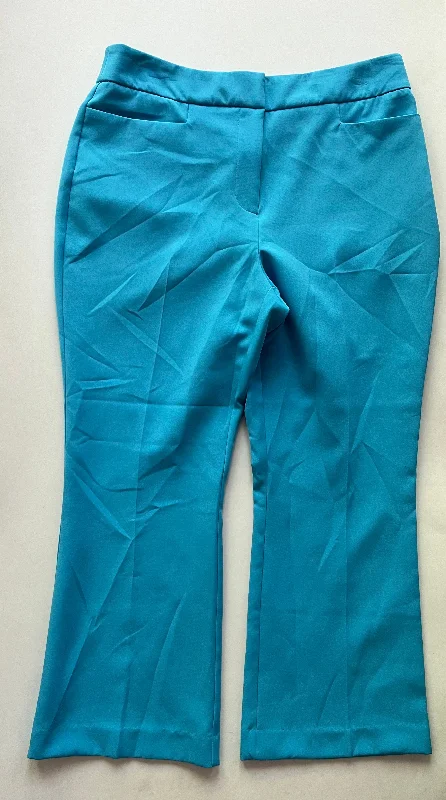 Classic straight-leg pants for versatile daily wear -Pants Work/dress By New York And Co In Turquoise, Size: 10