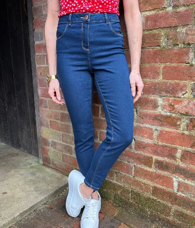 Side Pocket Jeans for Extra -Mid Denim Skinny Jeans