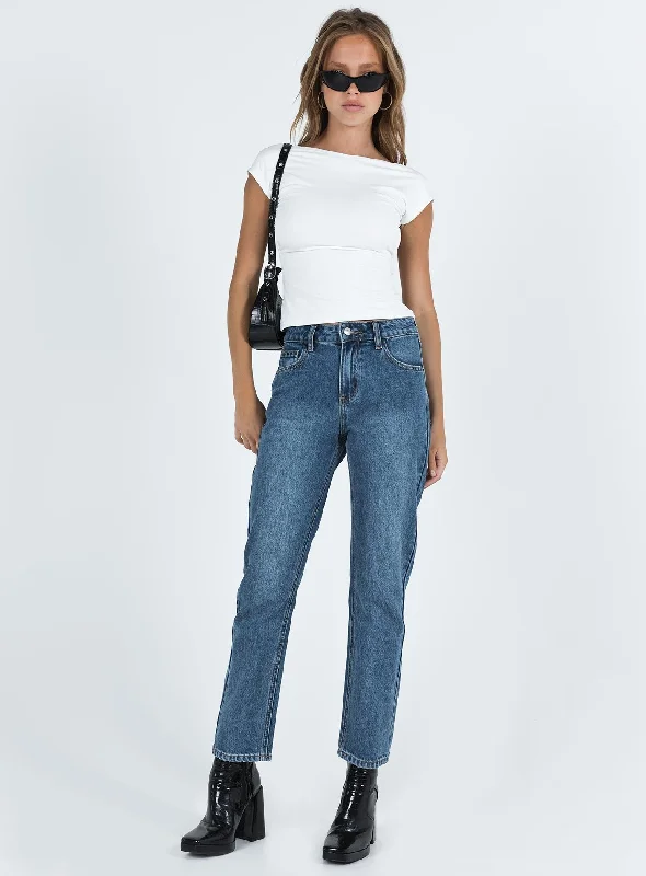 Wide Leg Jeans for Comfort -Noakes Jeans Mid Wash Denim