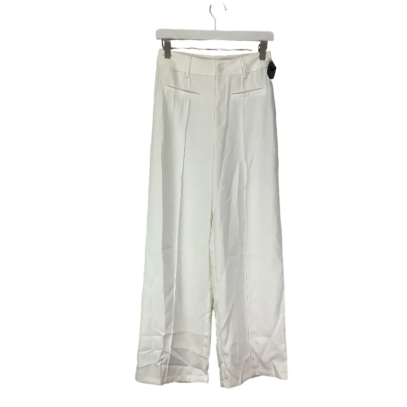 Warm flannel pants for chilly morning lounging -Pants Dress By Clothes Mentor In White, Size: S