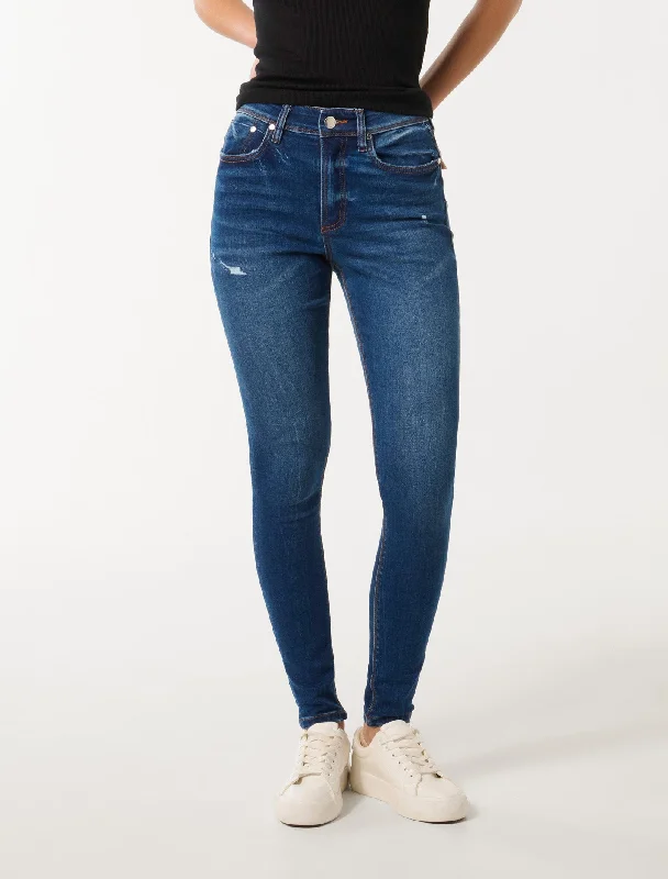 Rolled Shorts Jeans for Style -Nala Mid-Rise Skinny Jeans