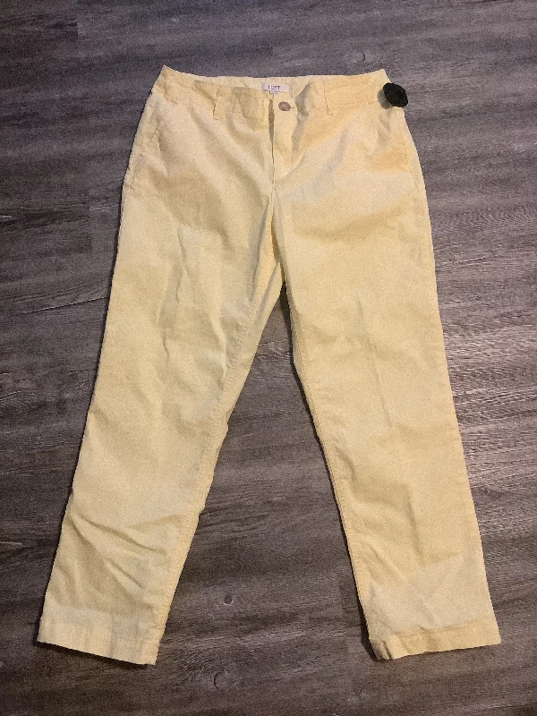 Multi-pocket pants for organized travel convenience -Pants Chinos & Khakis By Loft In Yellow, Size: 10