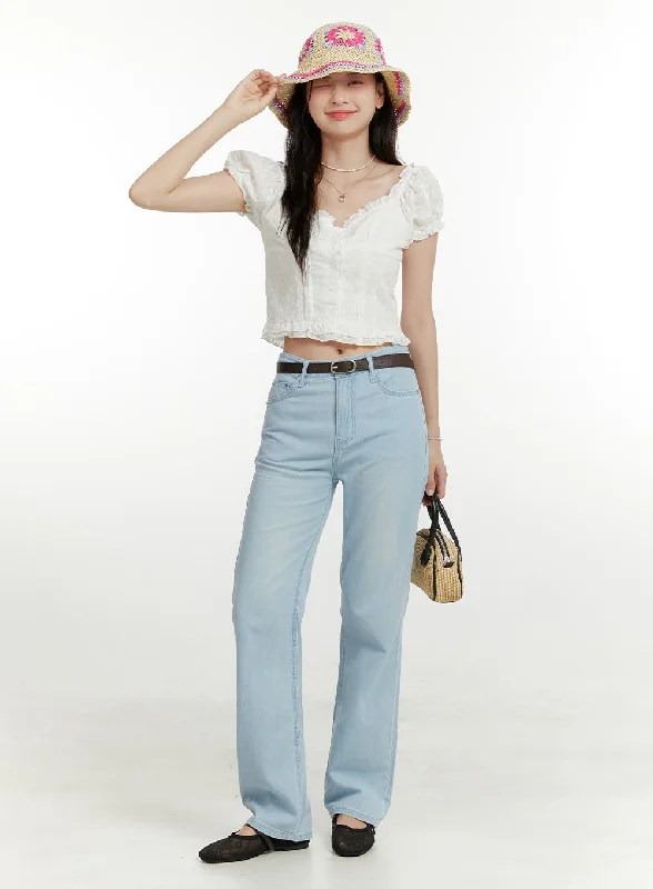 Shorts Jeans for Hot Days -Light Washed Straight Jeans OU418