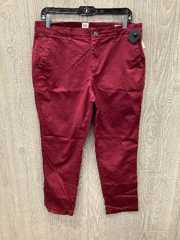 Rugged work pants for construction job durability -Pants Chinos & Khakis By Gap In Red, Size: 10