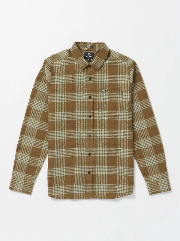 Holiday Jeans for Festive -Caden Plaid Long Sleeve Flannel - Mud