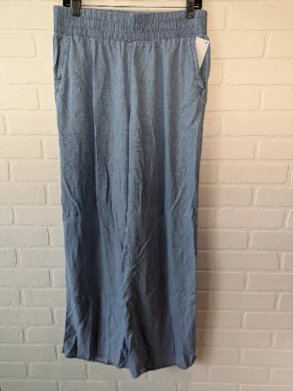 Flowy culottes pants for breezy summer style -Pants Wide Leg By Calvin Klein In Blue Denim, Size: 8