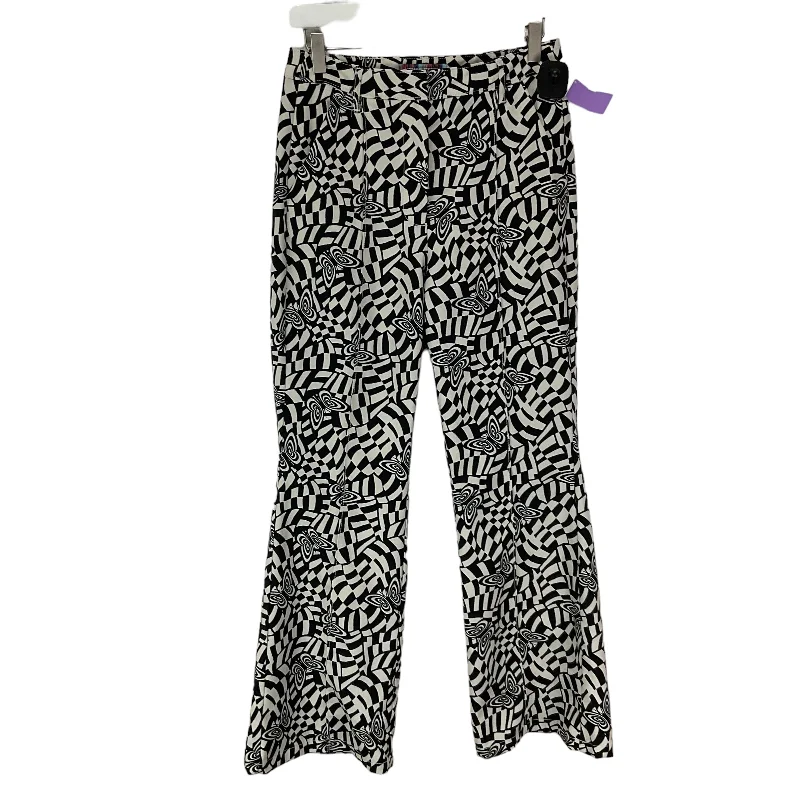 Slim-fit dress pants for sharp evening events -Pants Wide Leg By Urban Outfitters In Black & White, Size: 6