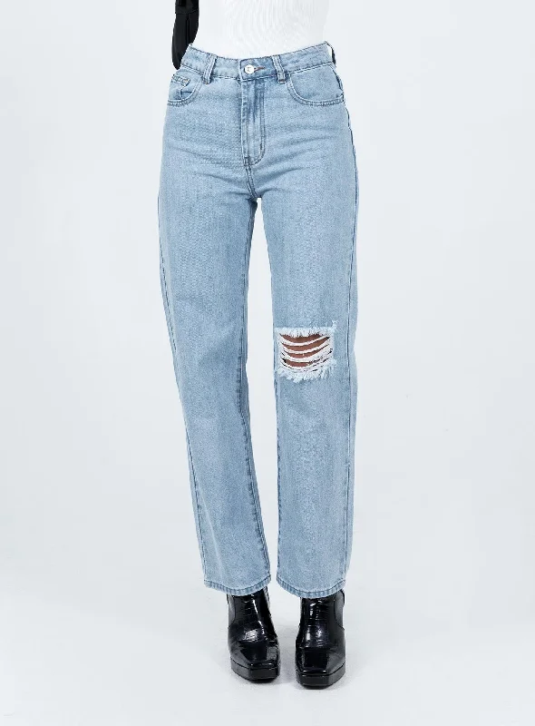 Tapered Jeans for Modern -Delmore Straight Leg Jeans Mid Wash Denim