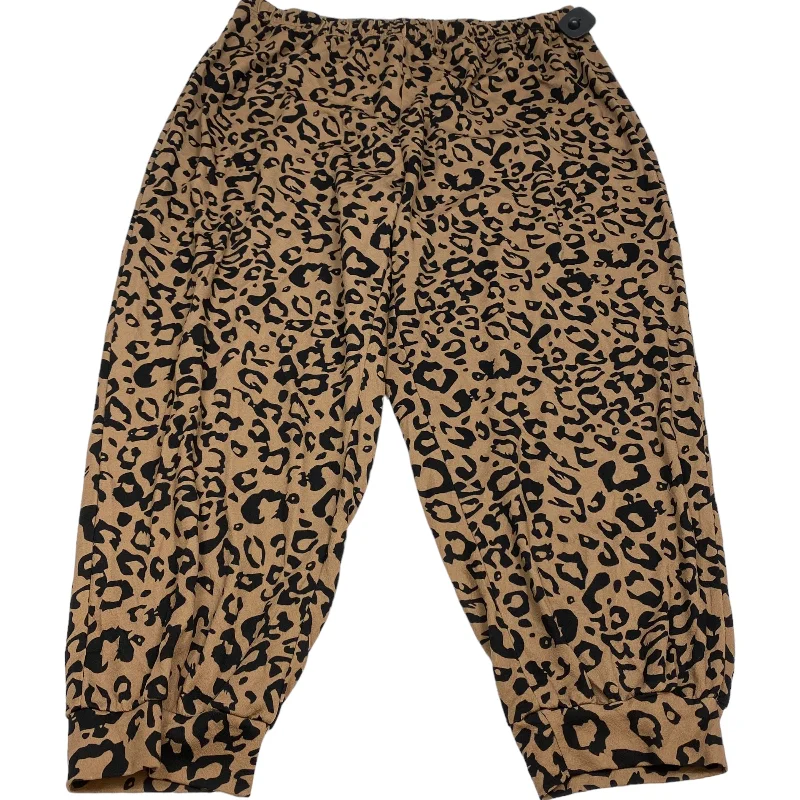 Designer leather pants for high-fashion nightwear -Pants Joggers By Emery Rose In Animal Print, Size: 5x