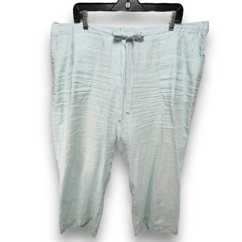 Stylish flare pants for retro party looks -Pants Linen By Eileen Fisher In Aqua, Size: Xl