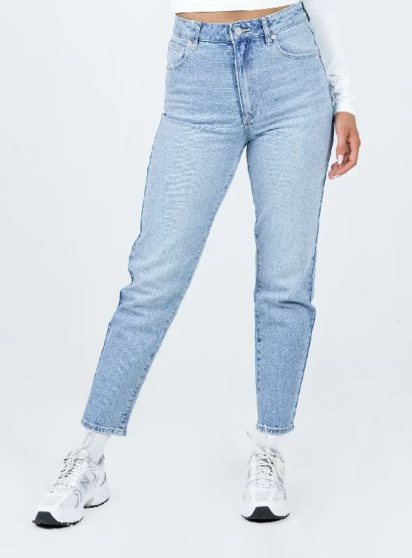 Cuffed Jeans for Stylish Touch -Abrand 94 High Slim Madelyn  Light Wash Denim