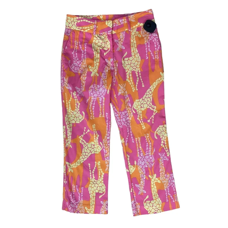 Athletic track pants for running training days -Pants Cropped By Lilly Pulitzer In Orange & Pink, Size: 0