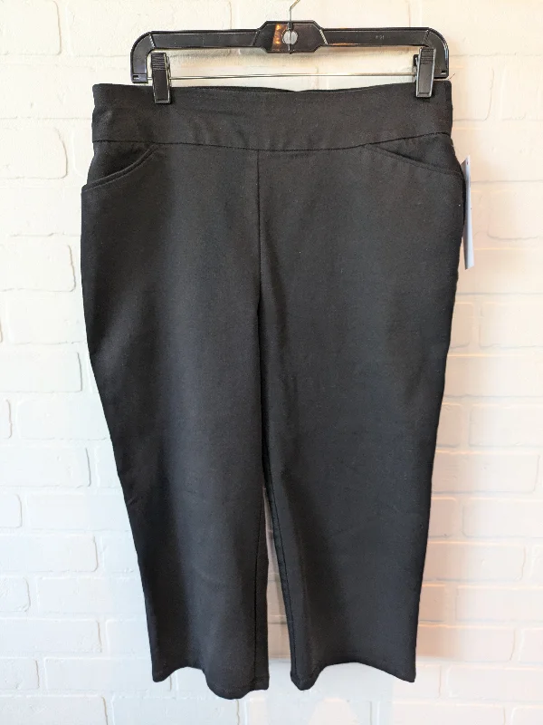 Lightweight linen pants for beach vacation style -Pants Cropped By Croft And Barrow In Black, Size: 12