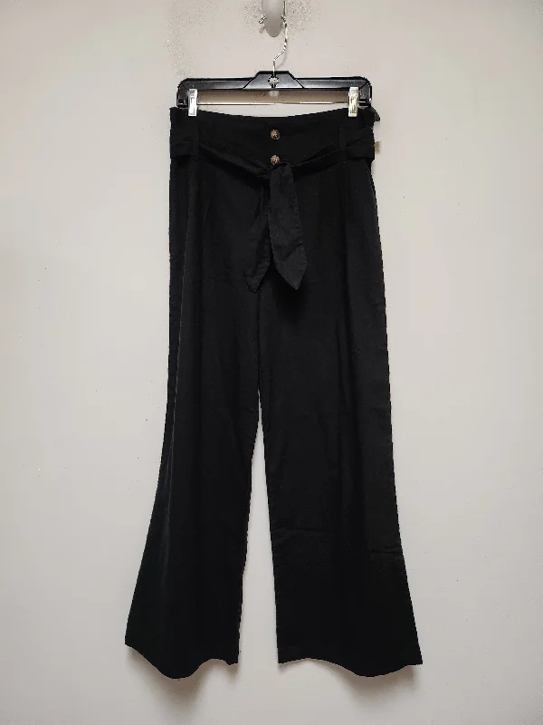 Flowy culottes pants for breezy summer style -Pants Wide Leg By Blue Rain In Black, Size: M