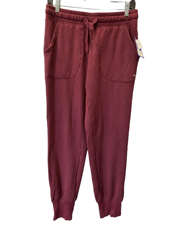 Soft velvet pants for cozy holiday outfits -Pants Joggers By Joy Lab In Red, Size: S