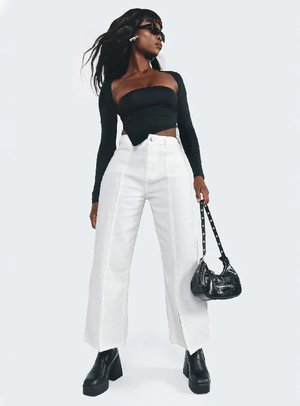 Jean Skirts for Feminine -Mackman Jeans White Denim