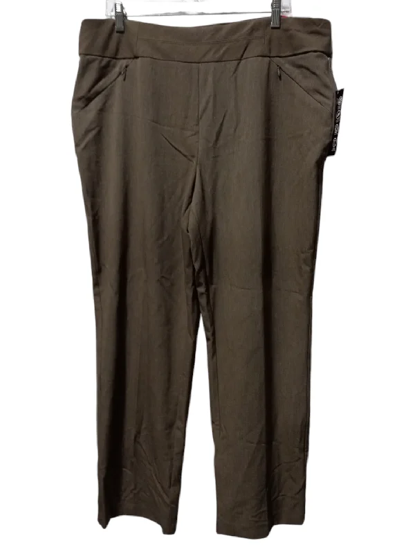 Breathable chino pants for warm climate comfort -Pants Dress By Investments In Brown, Size: 16