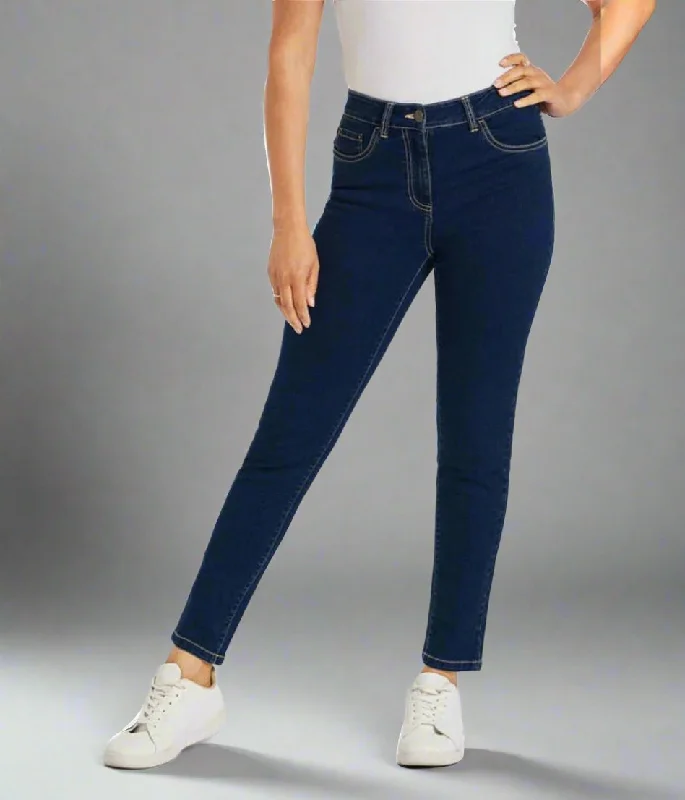 High Waisted Jeans for Shape -Dark Denim Susie Slim Leg Jean