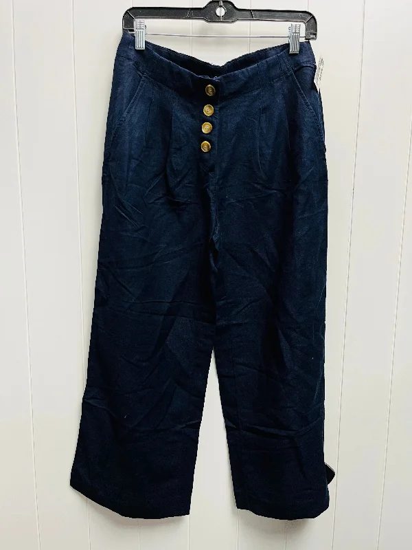 Classic khaki pants for timeless wardrobe staples -Pants Wide Leg By Loft In Navy, Size: S