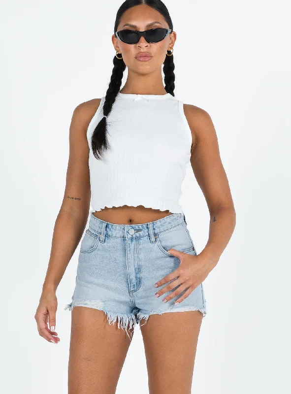 Tapered Jeans for Modern -Abrand High Relaxed Short Rosanna Rip Light Blue