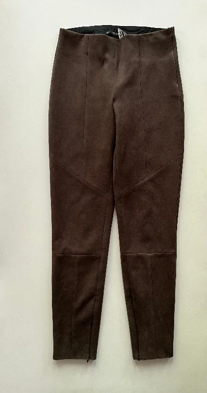 Vintage high-waisted pants for nostalgic wardrobe charm -Pants Ankle By Zara Basic In Brown, Size: 4