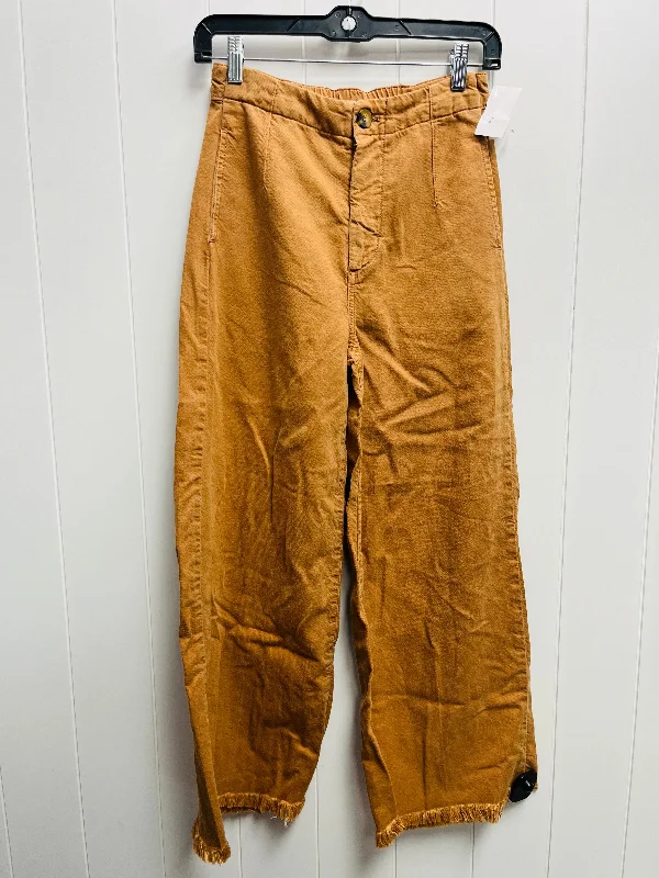 Relaxed chino pants for casual Friday offices -Pants Wide Leg By Pilcro In Tan, Size: 0