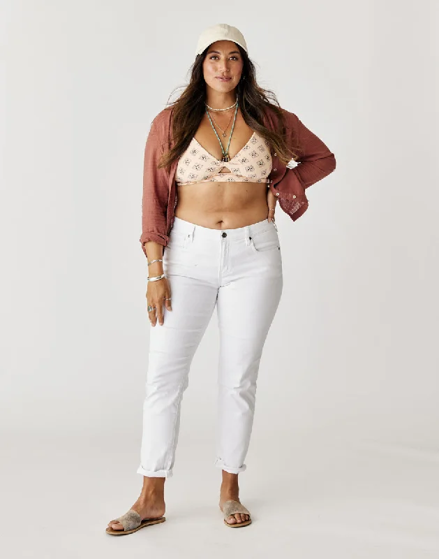 A-line Skirt Jeans for Grace -Carson Jean: White