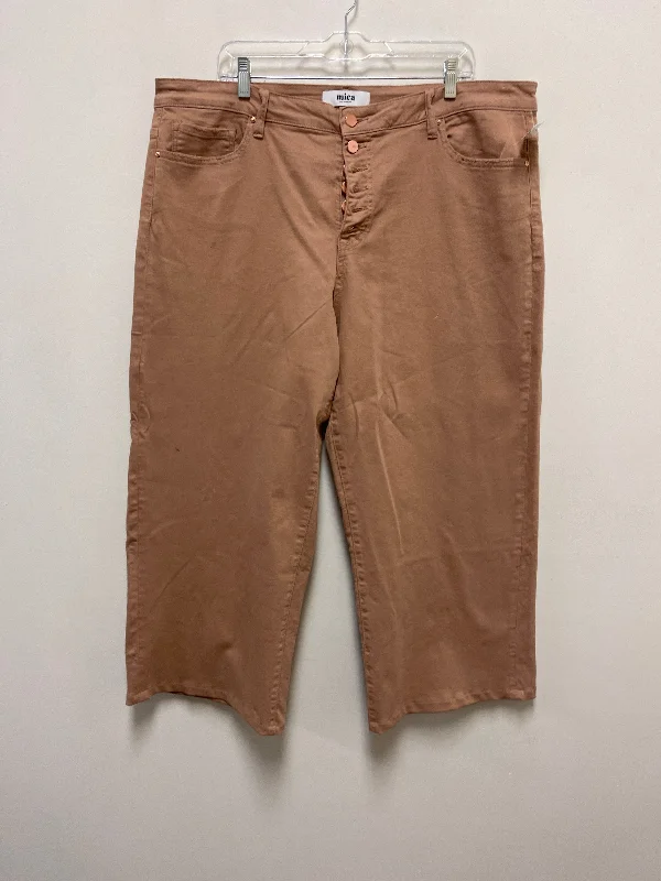 Heavy-duty ripstop pants for extreme hiking durability -Pants Wide Leg By Clothes Mentor In Brown, Size: 20