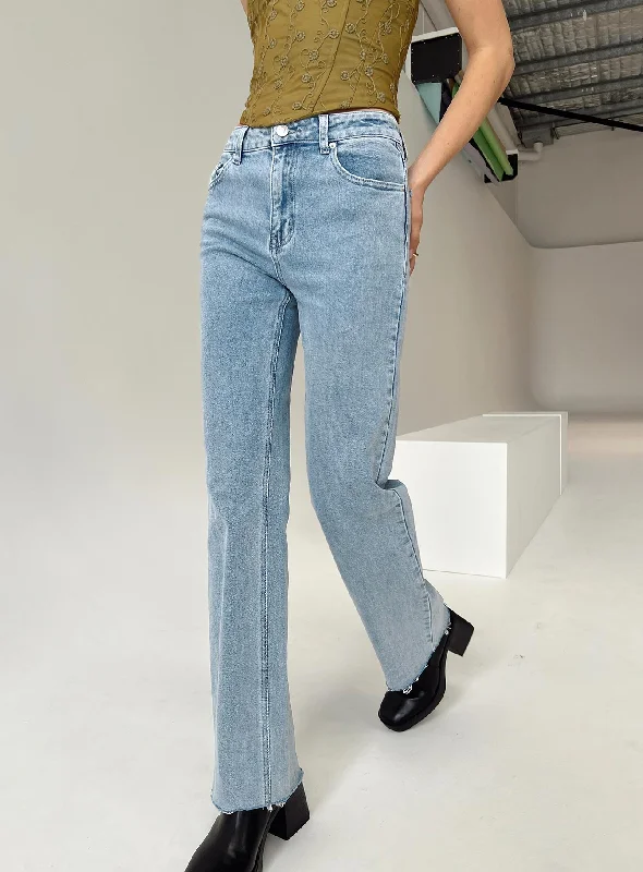 Relaxed Jeans for Comfortable -Pyrene Straight Leg Jeans Mid Wash Denim