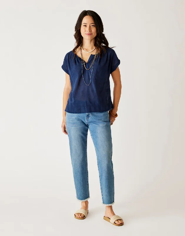 Four Pocket Jeans for Simplicity -Austin Crop Jean: Blue Tide