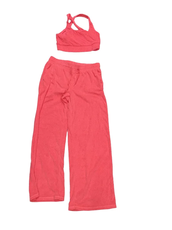 Soft velvet pants for cozy holiday outfits -Pants Set 2pc By Clothes Mentor In Red, Size: L