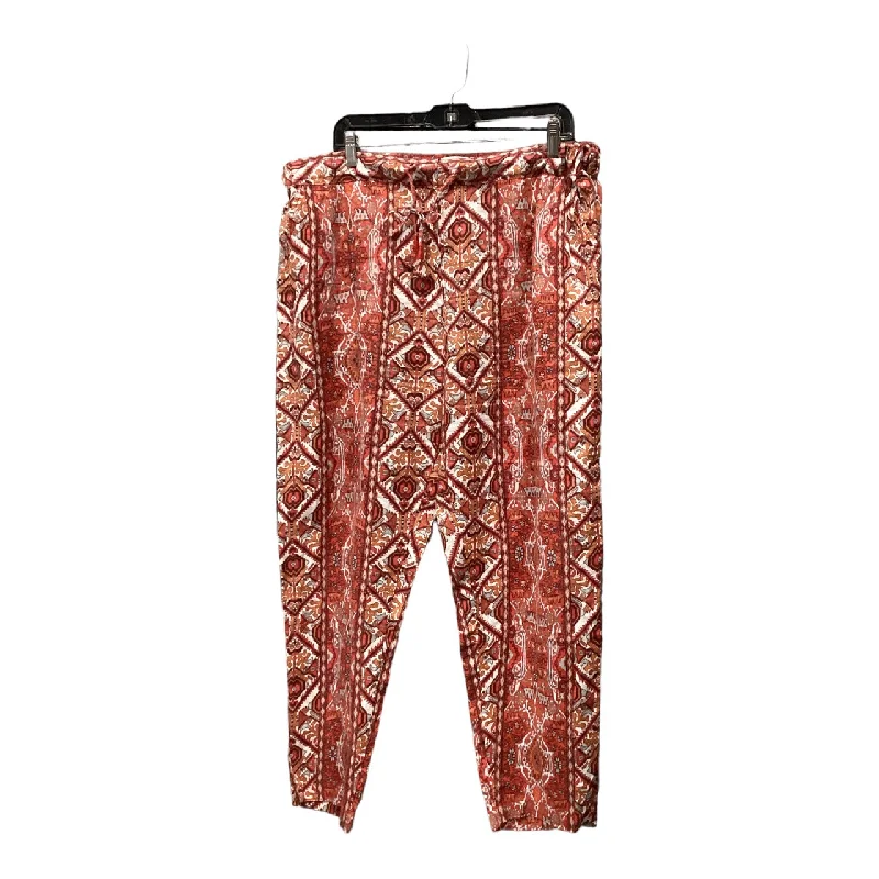 High-waisted skinny pants for trendy women’s fashion -Pants Linen By Rachel Zoe In Red, Size: Xl