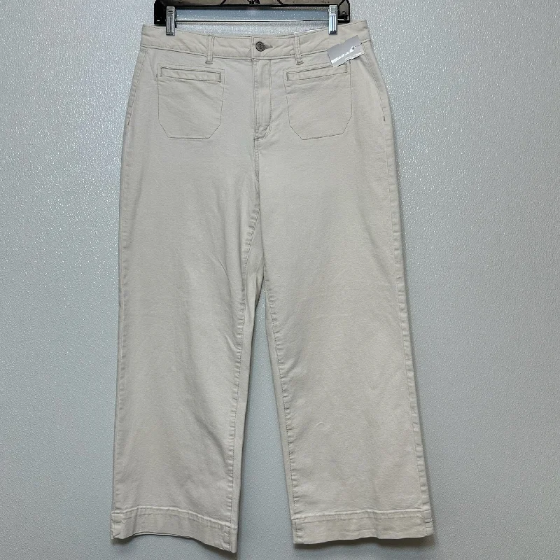 Relaxed fit pants for laid-back comfort wear -Pants wide leg Ankle By Sonoma O In White, Size: 12