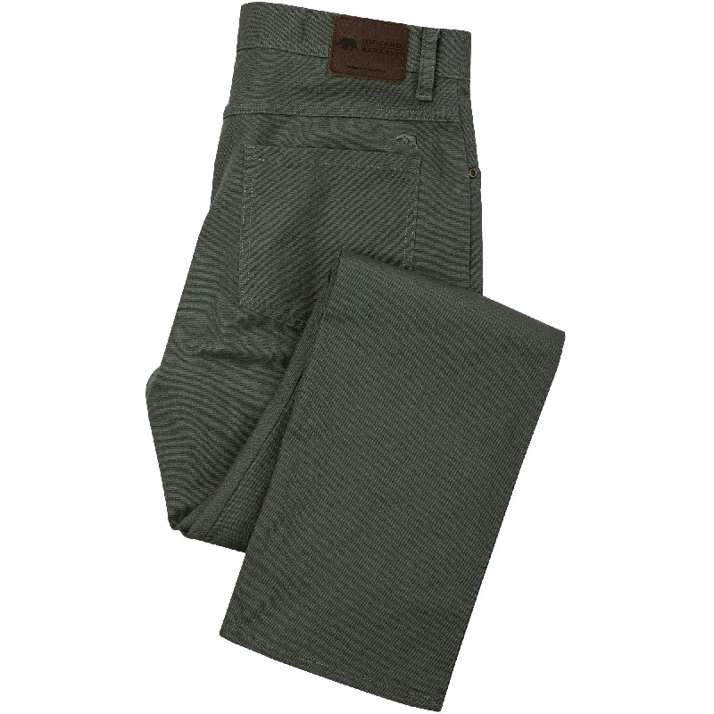 Classic straight-leg pants for versatile daily wear -Flex Micro Canvas Five Pocket Stretch Pant Castor