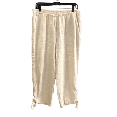 Stylish cropped pants for warm season trends -Pants Linen By Chicos In Beige, Size: 2