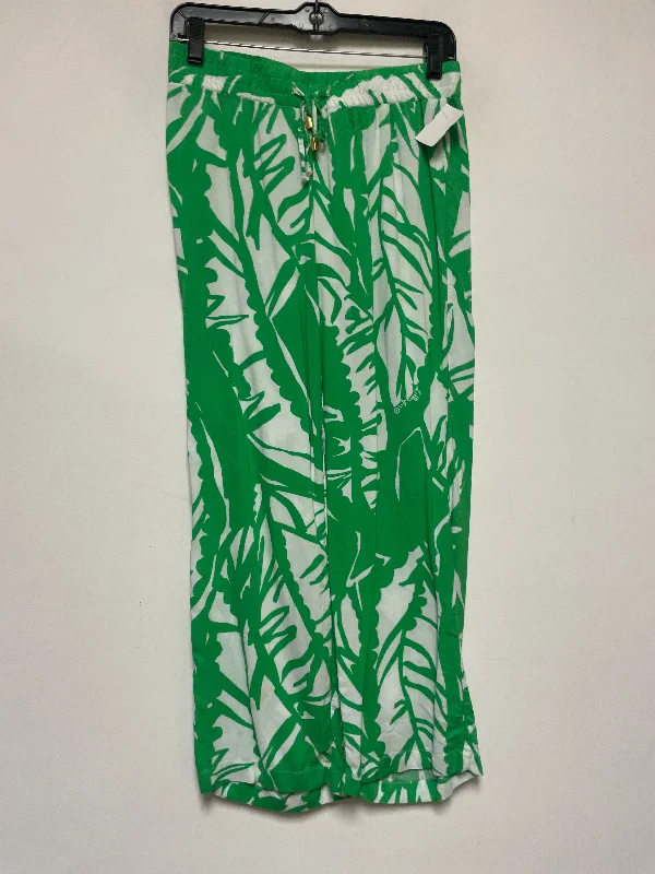 Lightweight jogger pants for summer evening strolls -Pants Wide Leg By Lilly Pulitzer In Green & White, Size: 2