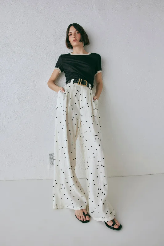 High-waisted skinny pants for trendy women’s fashion -Skye Linen Pants Dot