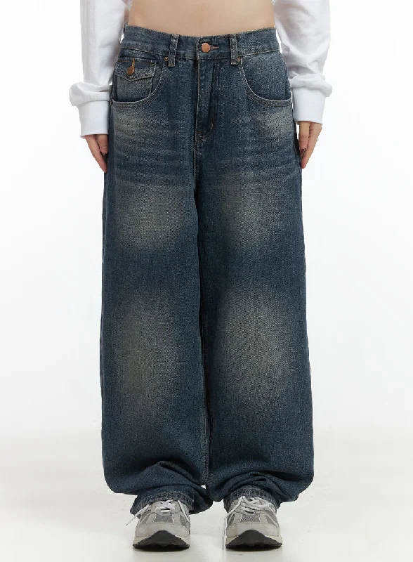 Travel Jeans for On-the-go -Bria Washed Wide Jeans  CO410