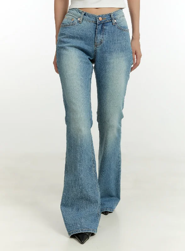 Office Jeans for Professional -Washed Bootcut Jeans CU428